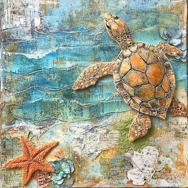 Nautical Sign, Sea Turtle Sign, DCO-02575, Sign For Wreath, 10x10